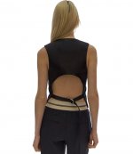 Stretch Wool Black Vest