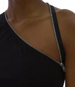 Asymmetric Black Zip Dress