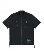 Zip Short Sleeve Black Shirt