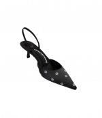 Delphine 65 Slingback Mule In Crystal Satin