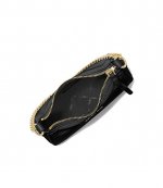 Black Jet Set Charm Shoulder Bag With Gold Chain