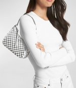 Silver Check Sequin Jet Set Charm Shoulder Bag