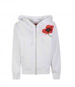 Kenzo Poppy Zip Up White Sweatshirt
