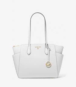 Marylin Optic White Leather Tote
