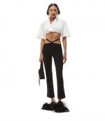 Black Legging Criss Cross Logo Trim