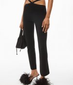 Black Legging Criss Cross Logo Trim