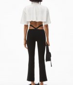 Black Legging Criss Cross Logo Trim