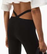 Black Legging Criss Cross Logo Trim