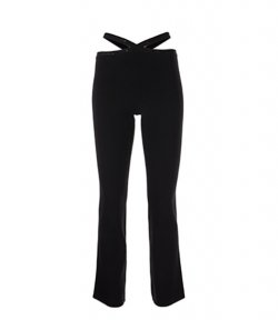 Black Legging Criss Cross Logo Trim