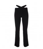 Black Legging Criss Cross Logo Trim
