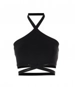 Halter Top Criss Cross Logo Trim