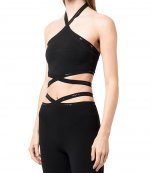 Halter Top Criss Cross Logo Trim