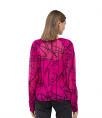 DKNY Fucsia Black Top