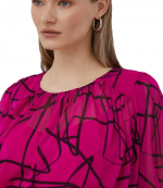 DKNY Fucsia Black Top