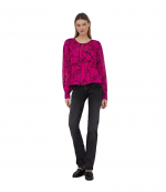 DKNY Fucsia Black Top