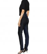 Dark Blue/Black Twist-Panelled High-Waist Jeans