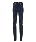 Dark Blue/Black Twist-Panelled High-Waist Jeans