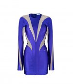 Ultraviolet/Nude Sheer Body Shaping Illusion Dress