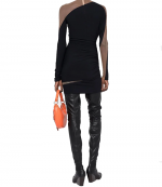 Black/Nude Sheer Drapped Dress