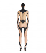Black/Nude Sheer Rodeo Legging