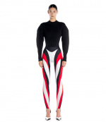 Black/Red/Snow Multicolor Spiral Legging