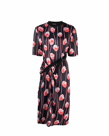 Print Belted T-Shirt Dress