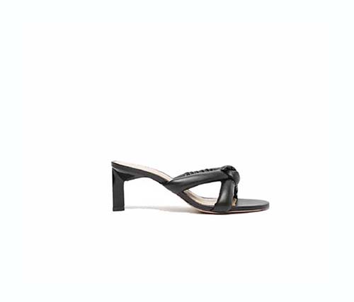 Black Leather Mules