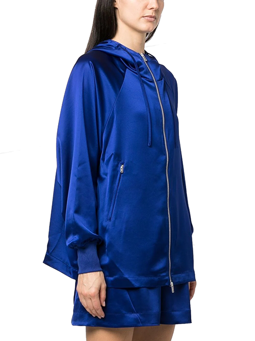 Y-3 Royal Blue Tech Silk Zip Hoodie