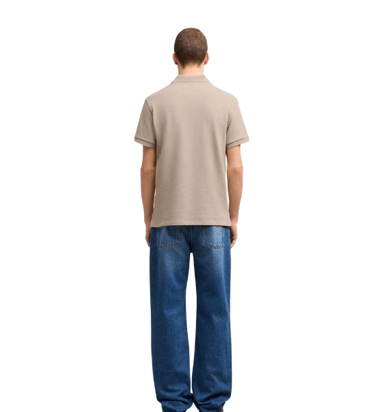 Red Ami De Coeur Beige Pique Polo Shirt