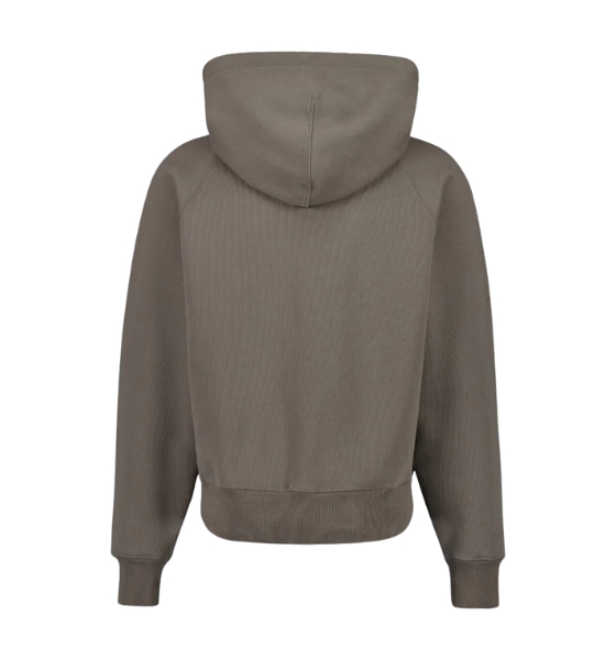 Taupe Cotton Ami De Coeur Zip Hoodie