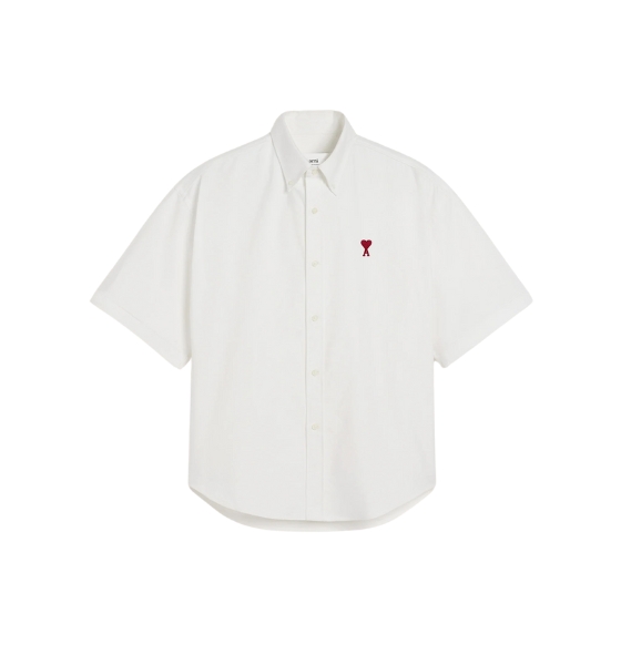 White Ami De Coeur Cotton Boxy Fit Short Sleeves Shirt