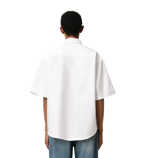 White Ami De Coeur Cotton Boxy Fit Short Sleeves Shirt