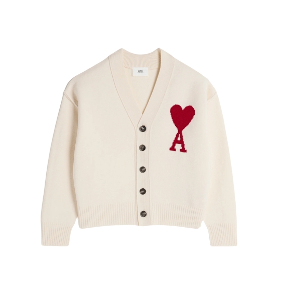 Off White Ami De Coeur Wool Merino Cardigan