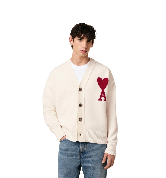 Off White Ami De Coeur Wool Merino Cardigan