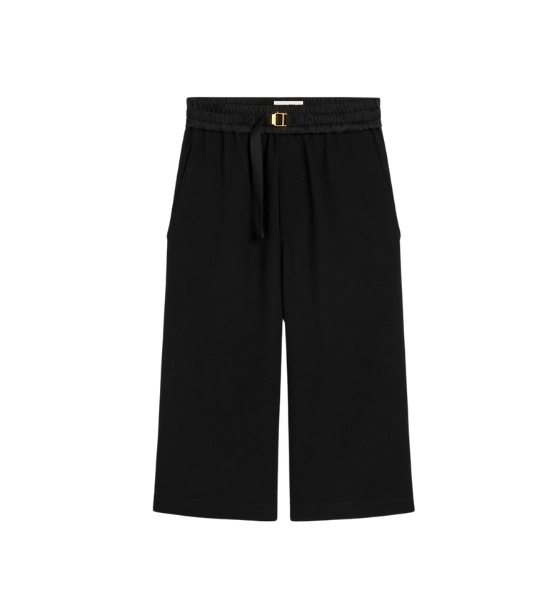 Black Large Fit Elasticated Gabardine Shorts