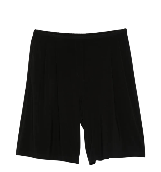 Black Mens Pleated Bermuda Shorts