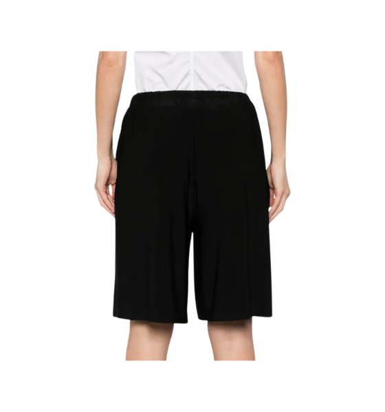 Black Mens Pleated Bermuda Shorts