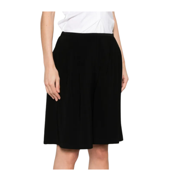 Black Mens Pleated Bermuda Shorts