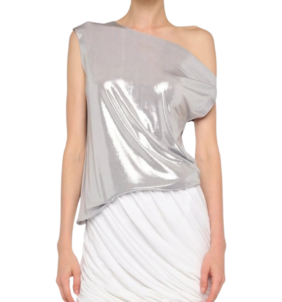 Silver Drop Shoulder Top