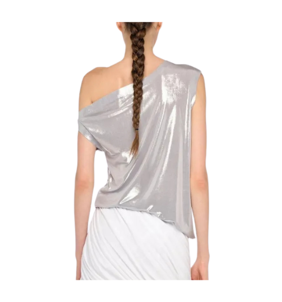 Silver Drop Shoulder Top
