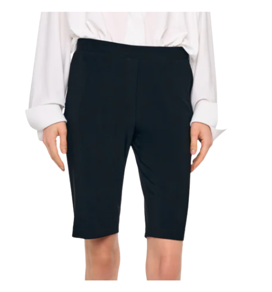 Black Flat Front Bermuda Shorts