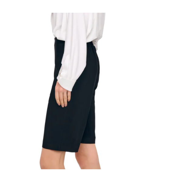 Black Flat Front Bermuda Shorts