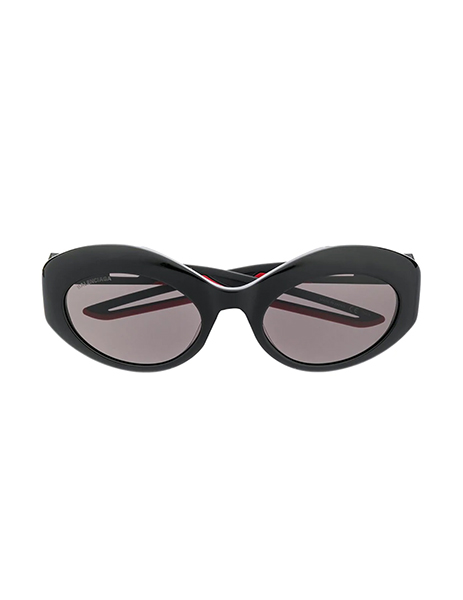BALENCIAGA EYEWEAR HYBRID OVAL FRAME SUNGLASSES
