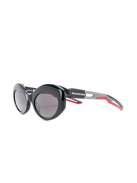 BALENCIAGA EYEWEAR HYBRID OVAL FRAME SUNGLASSES