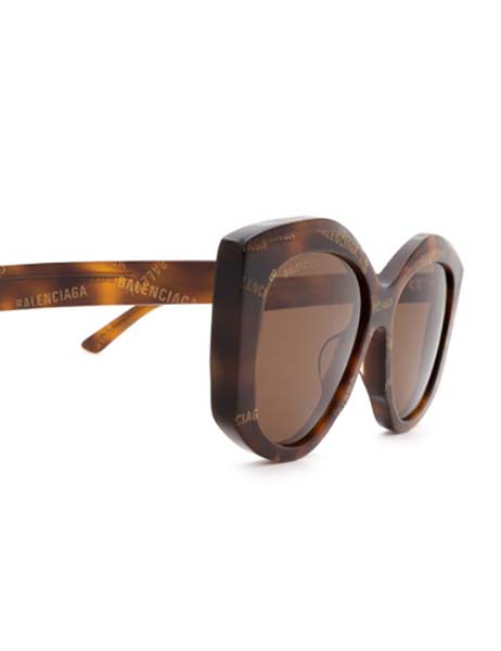 Turtle Gold Printed Logo Balenciaga Eyewear