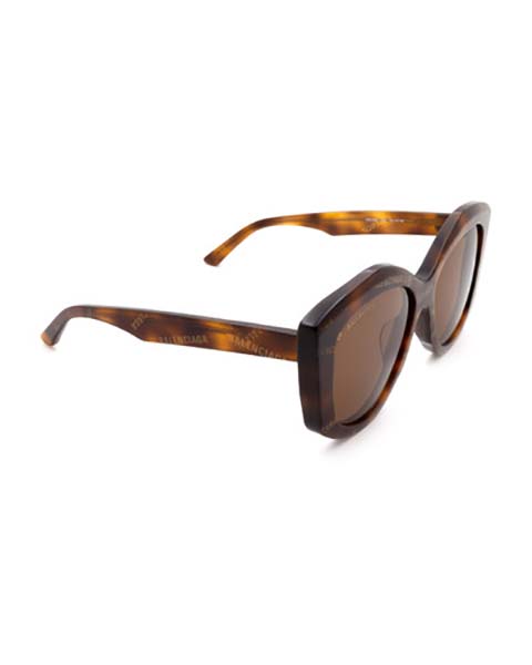 Turtle Gold Printed Logo Balenciaga Eyewear