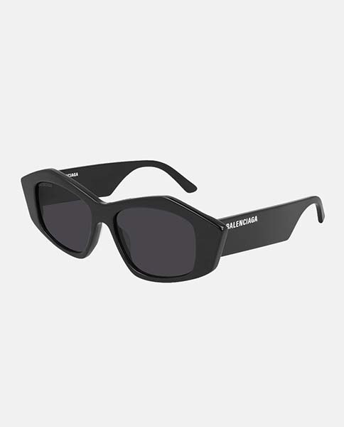 Black White Printed Logo Grey Lens Ballenciaga Eyewear