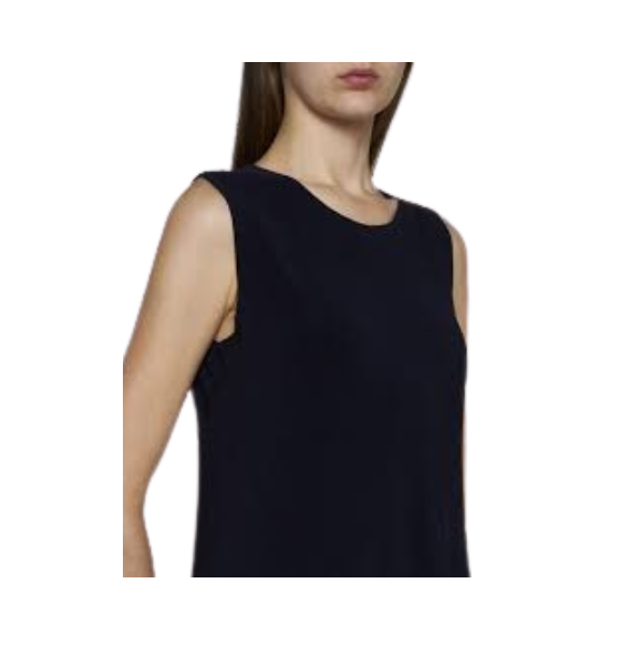 Midnight Blue Sleeveless Long Swing Dress