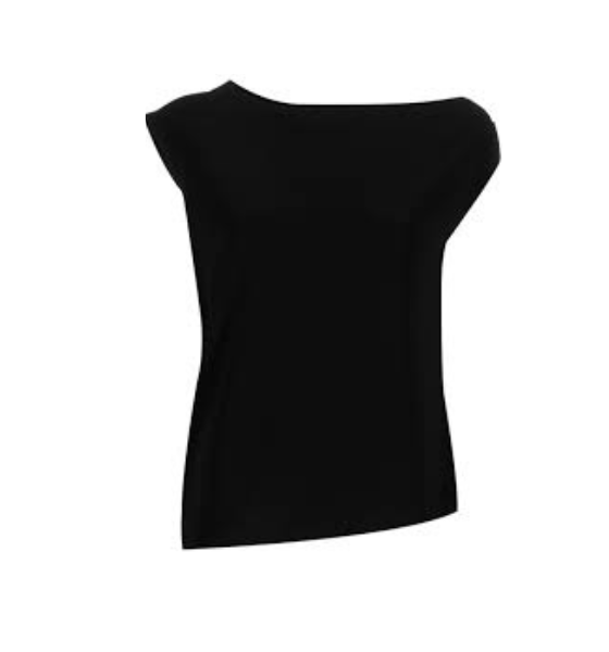 Black Drop Shoulder Top