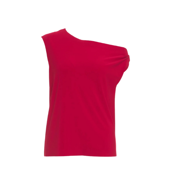 Red Drop Shoulder Top